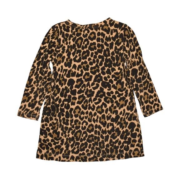 CREWCUTS $50 Long sleeve Leopard Print Shift Dress Camel Multi Girl's 3 - Picture 2 of 3